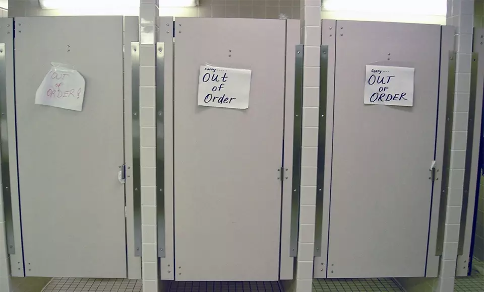 out of order toilets